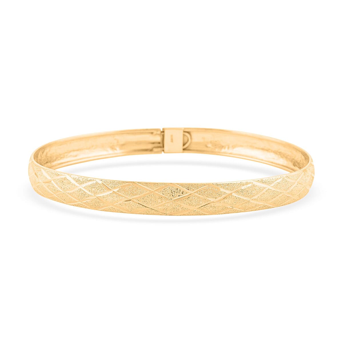14K Yellow Gold Over Sterling Silver Bangle Bracelet (8.0 In) 5.4 Grams image number 0