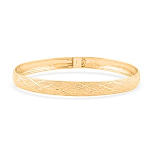14K Yellow Gold Over Sterling Silver Bangle Bracelet (8.0 In) 5.4 Grams