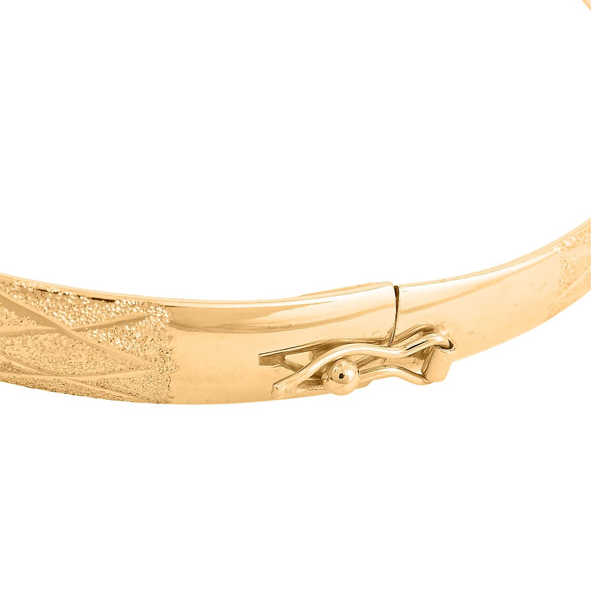 14K Yellow Gold Over Sterling Silver Bangle Bracelet (8.0 In) 5.4 Grams image number 4