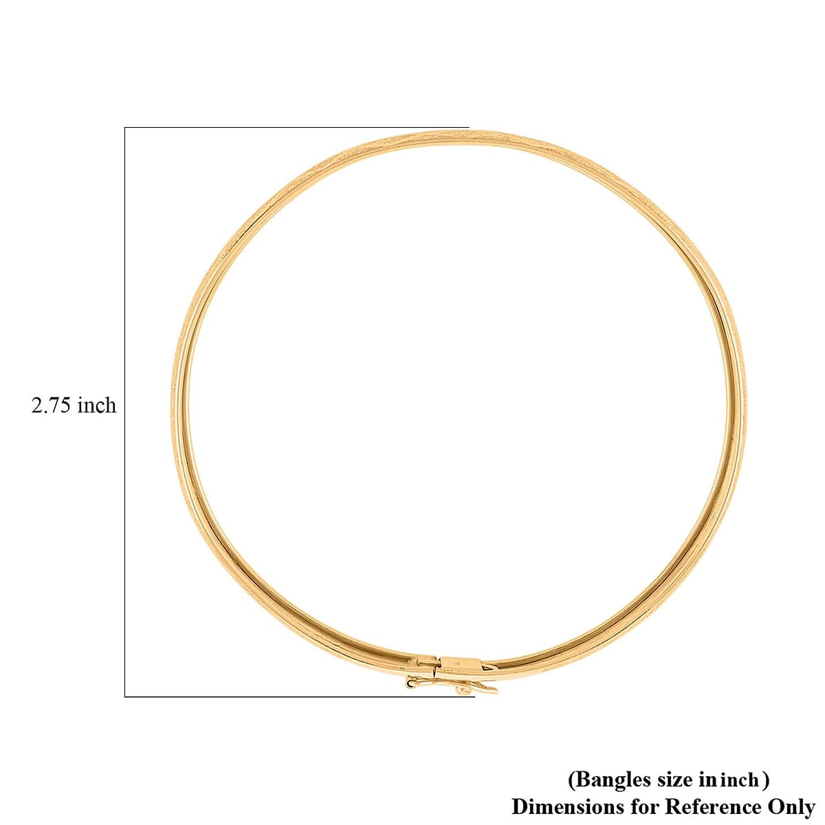 14K Yellow Gold Over Sterling Silver Bangle Bracelet (8.0 In) 5.4 Grams image number 5