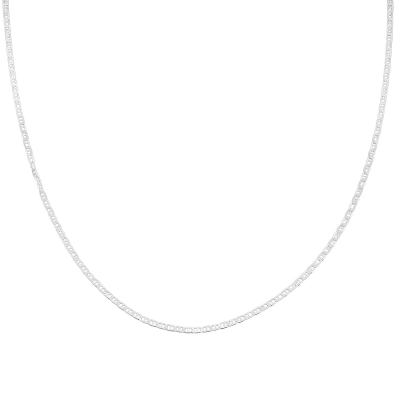 1.9mm Marina Link Chain Necklace in Sterling Silver 4.80 Grams 30 Inches