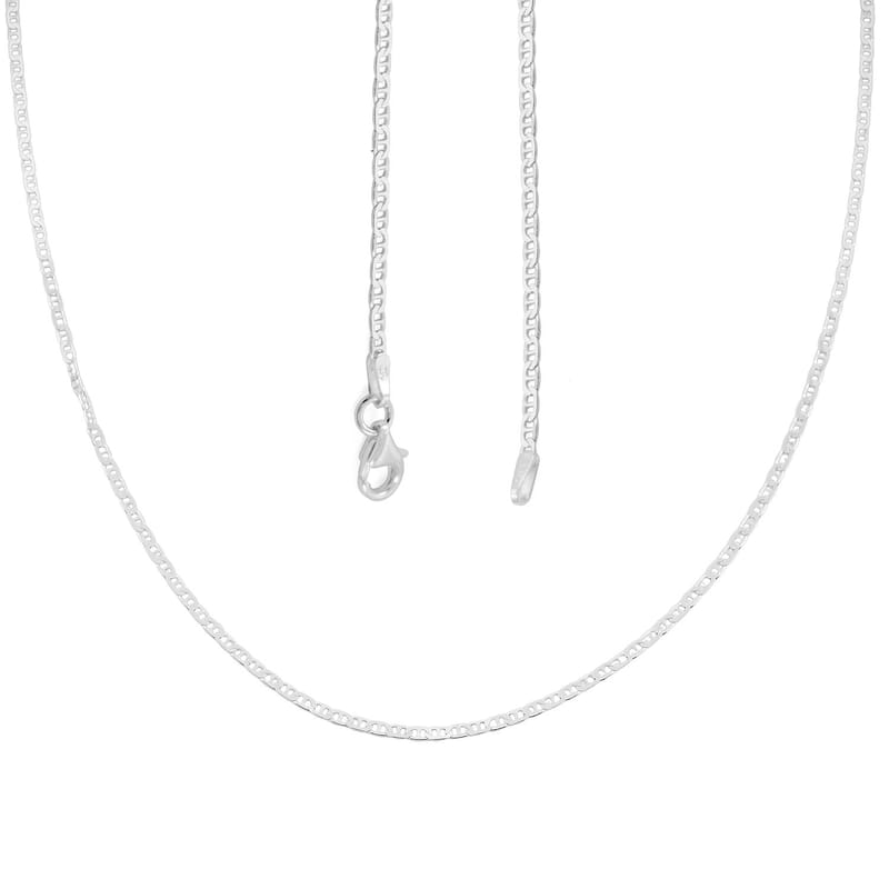 1.9mm Marina Link Chain Necklace in Sterling Silver 4.80 Grams 30 Inches