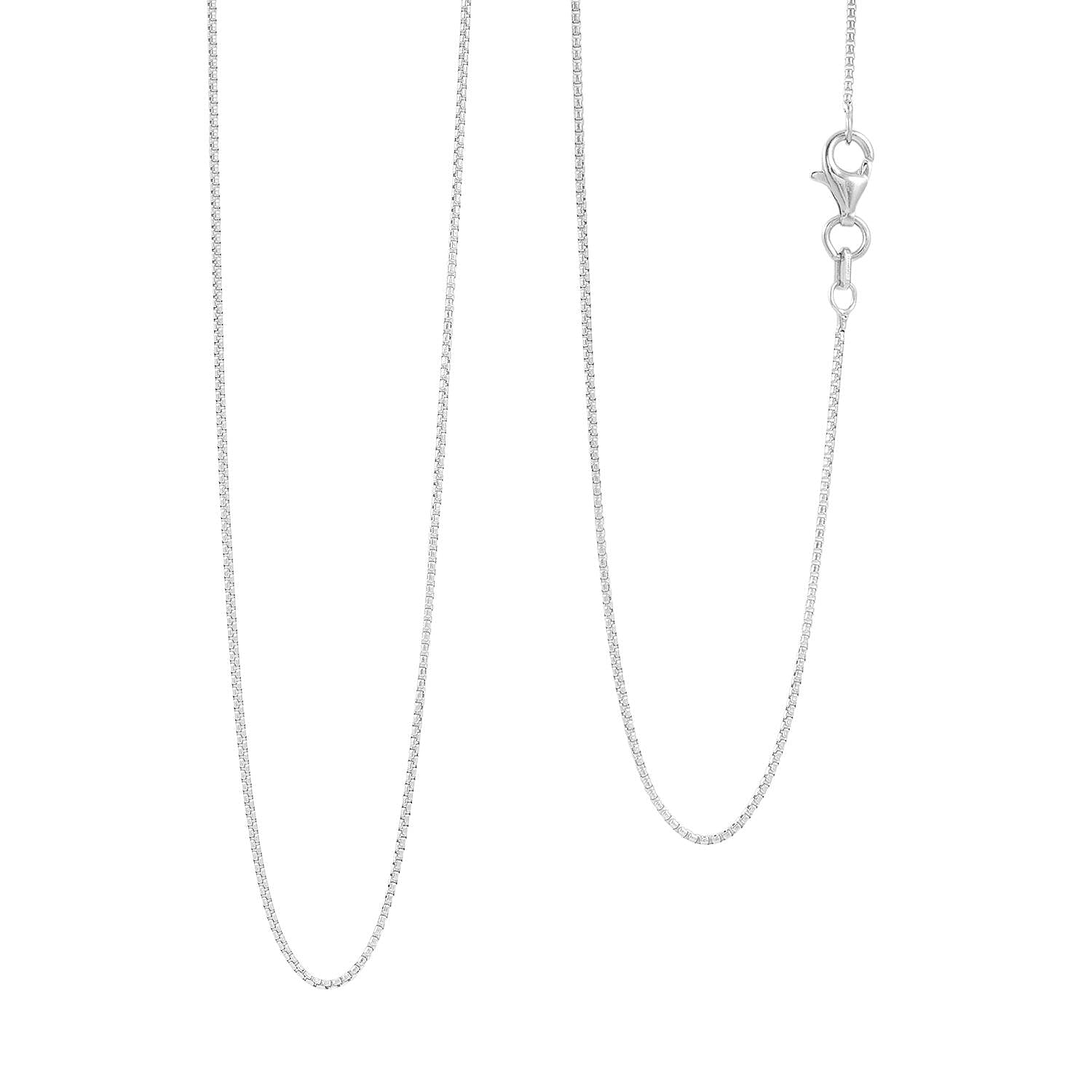 1mm Round Box Chain Necklace in Sterling Silver 4.30 Grams 30 Inches