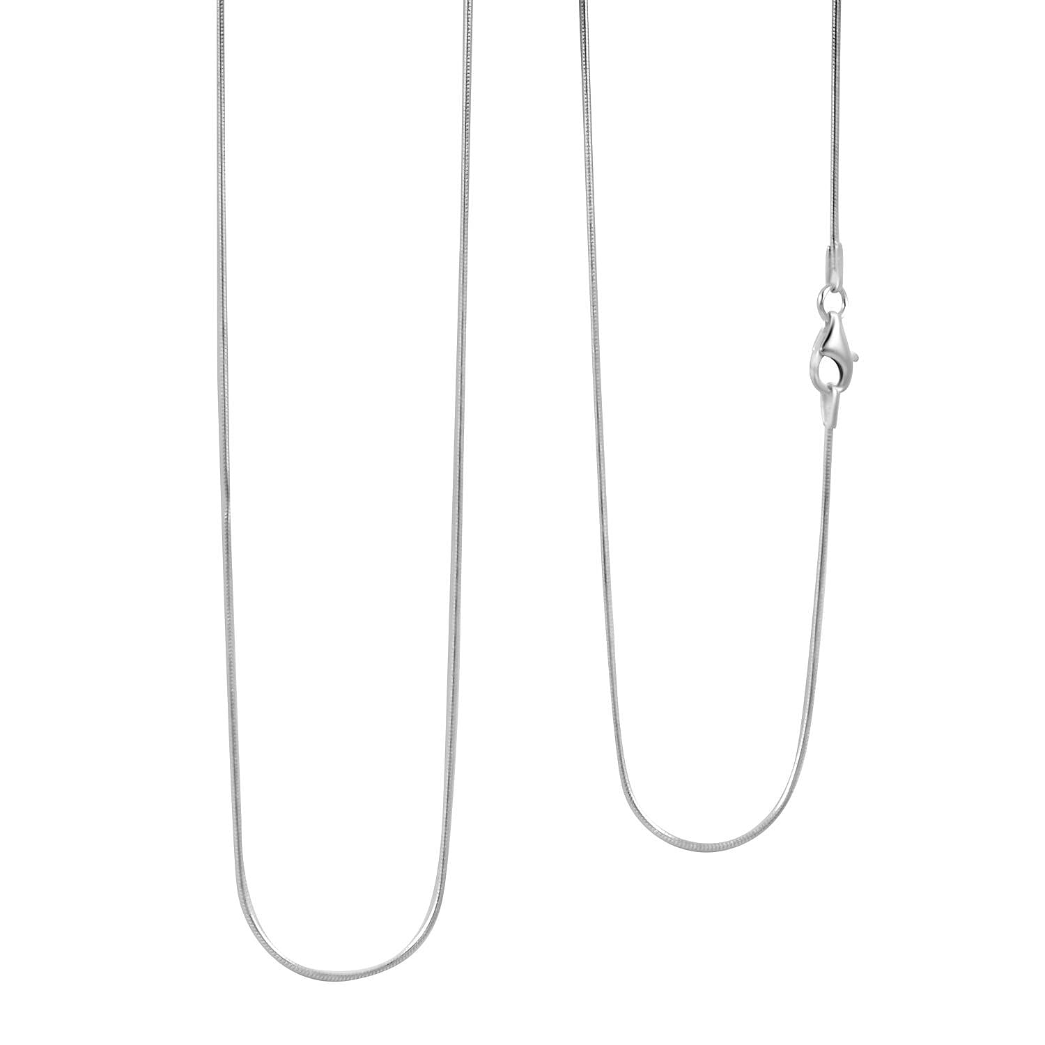 0.9mm Round Snake Chain Necklace in Sterling Silver 4.50 Grams 30 Inches
