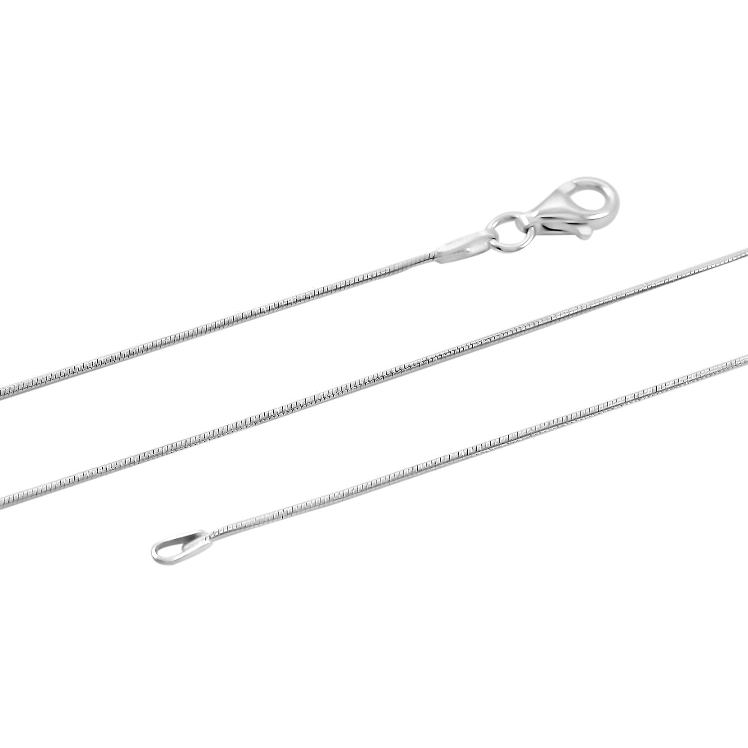 0.9mm Round Snake Chain Necklace in Sterling Silver 4.50 Grams 30 Inches