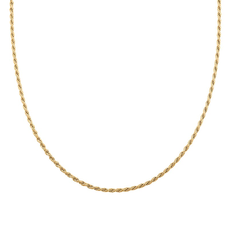 Made In Italy 14K YG Over Sterling Silver Rope Chain Necklace (20 Inches) (14.5 g)