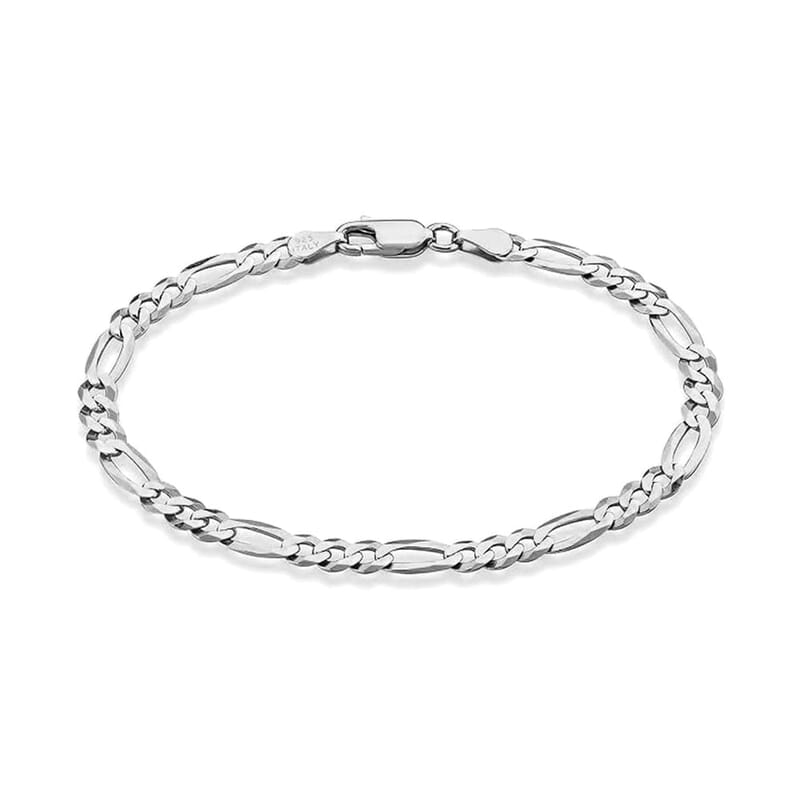 Italian made Sterling Silver Link Chain Bracelet (7.00 In) 3.90 Grams