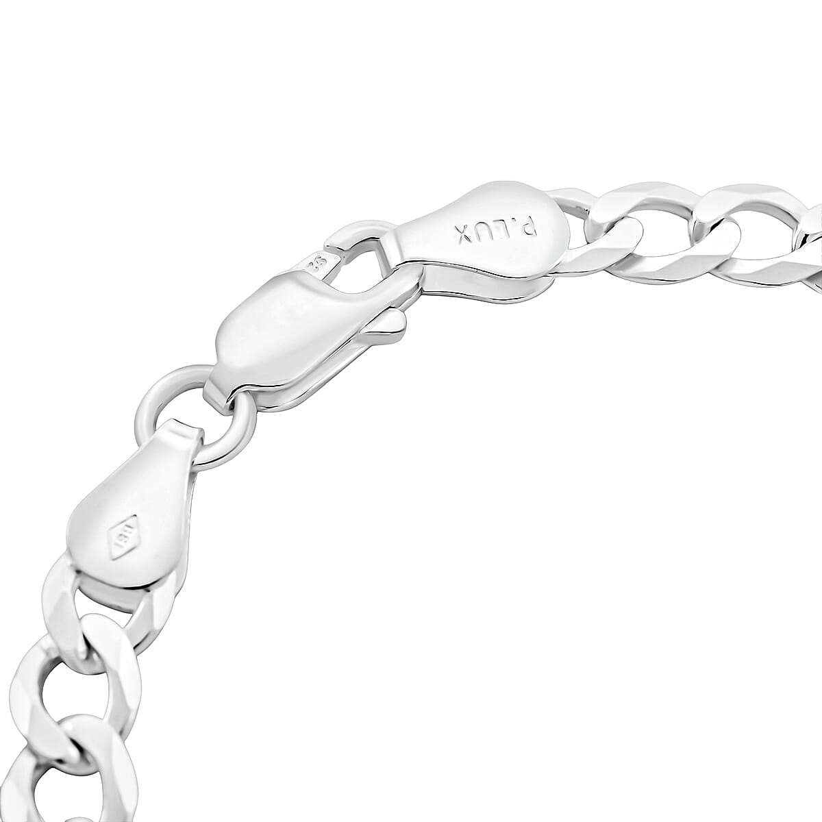 Made In Italian Flat Cuban Chain Bracelet in Sterling Silver (7.00 In) 5.6 Grams image number 2