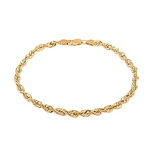 Made In Italy 14K YG Over Sterling Silver Rope Chain Bracelet (7.00 In) (5.30 g)