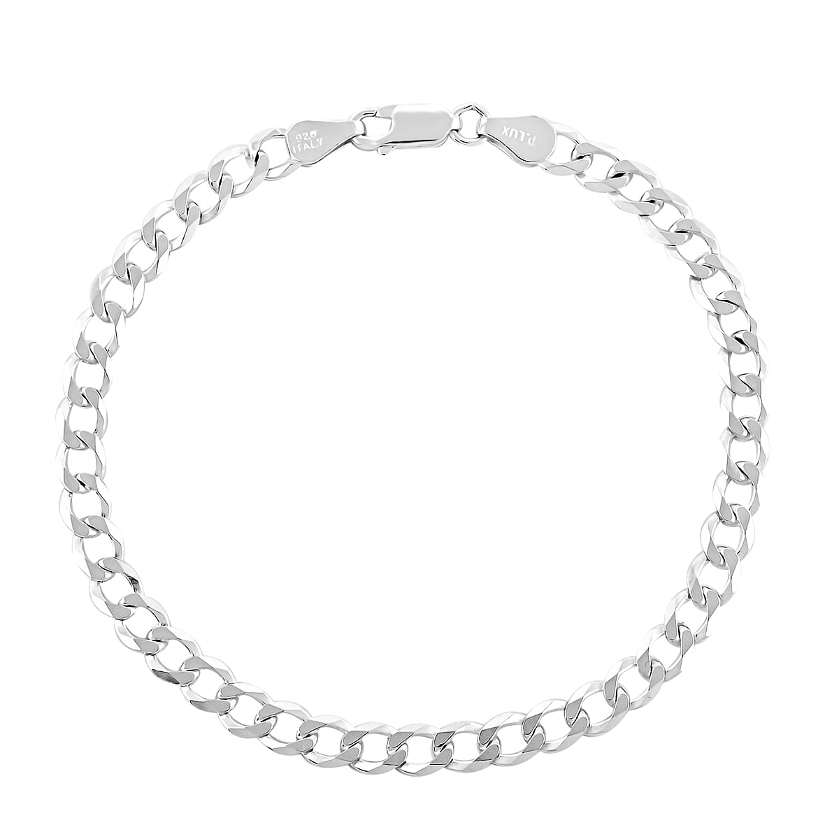 Made In Italian Sterling Silver Flat Cuban Chain Bracelet (8.00 In) 6 Grams image number 0