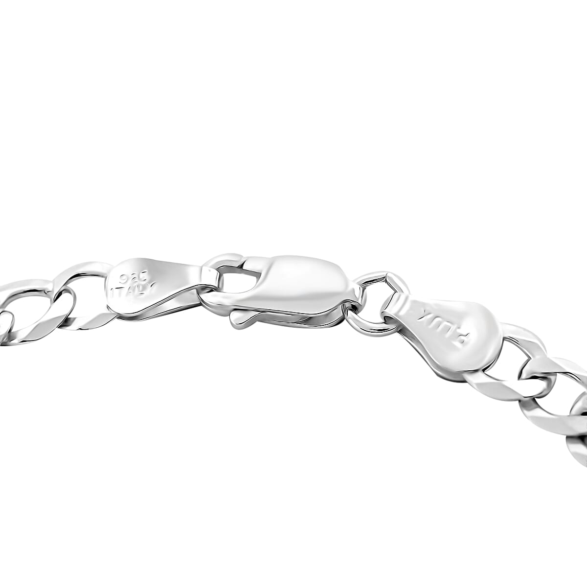 Made In Italian Sterling Silver Flat Cuban Chain Bracelet (8.00 In) 6 Grams image number 2