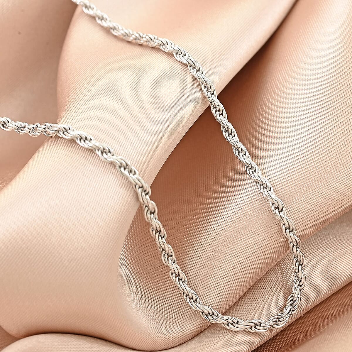 Made In Italian Sterling Silver Rope Chain Necklace (16 Inches) (7.6 g) image number 1