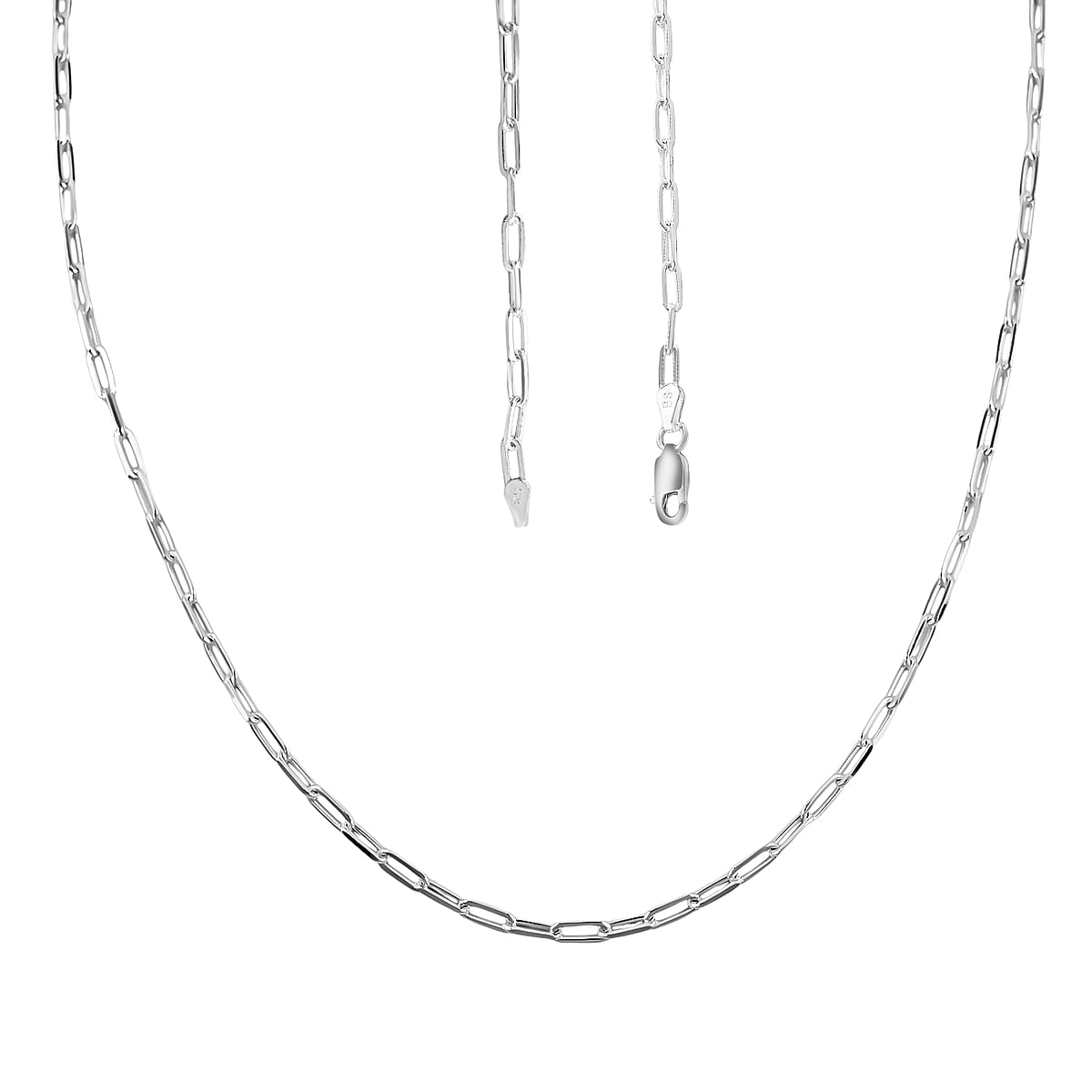 Made In Italy Sterling Silver Paper Clip Chain Necklace (16 Inches) (5.3 g) image number 2