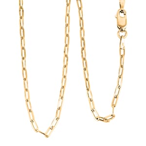 Made In Italian 14K YG Over Sterling Silver Paper Clip Chain Necklace 3.40 Grams 16 Inches