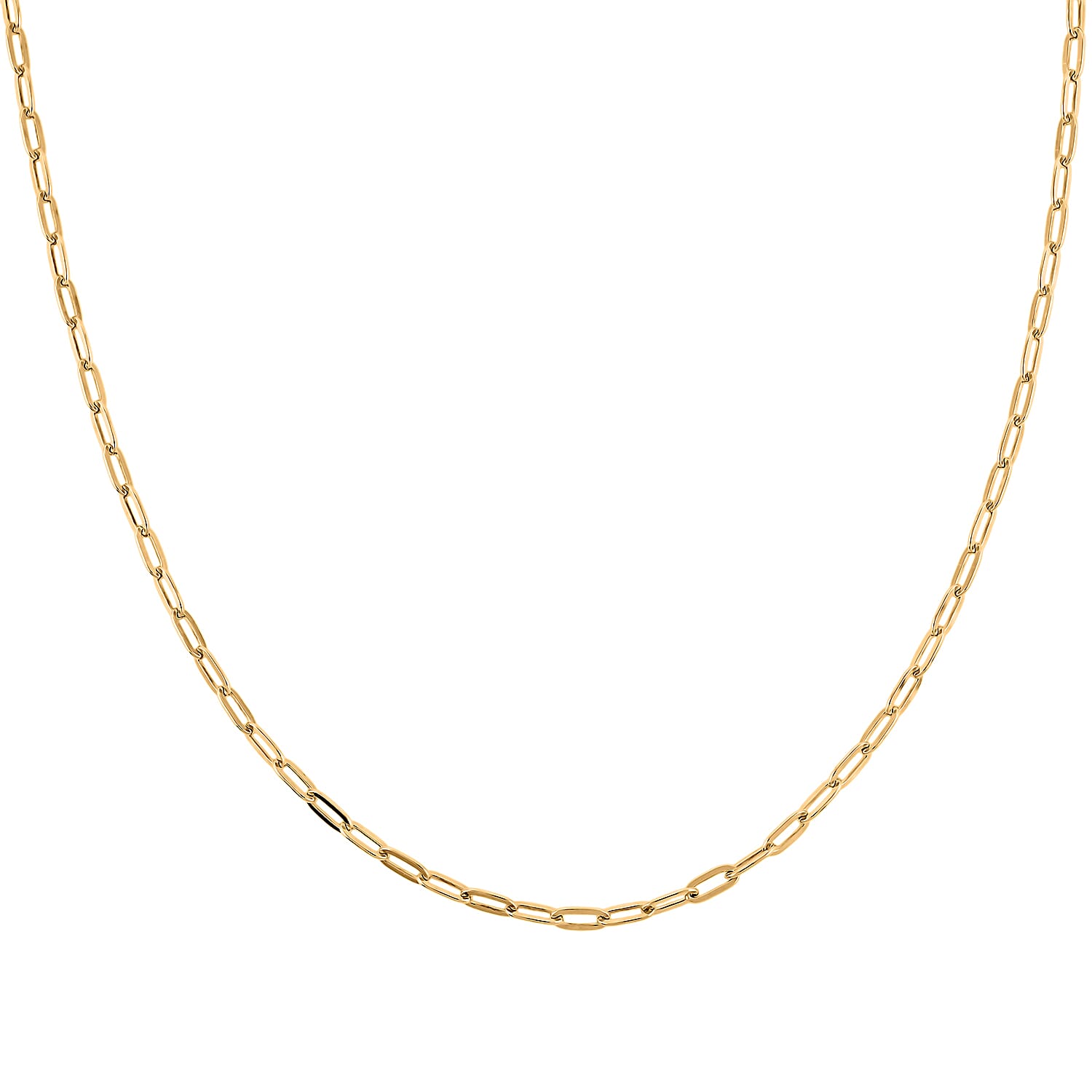 Made In Italian 14K YG Over Sterling Silver Paper Clip Chain Necklace 3.40 Grams 16 Inches