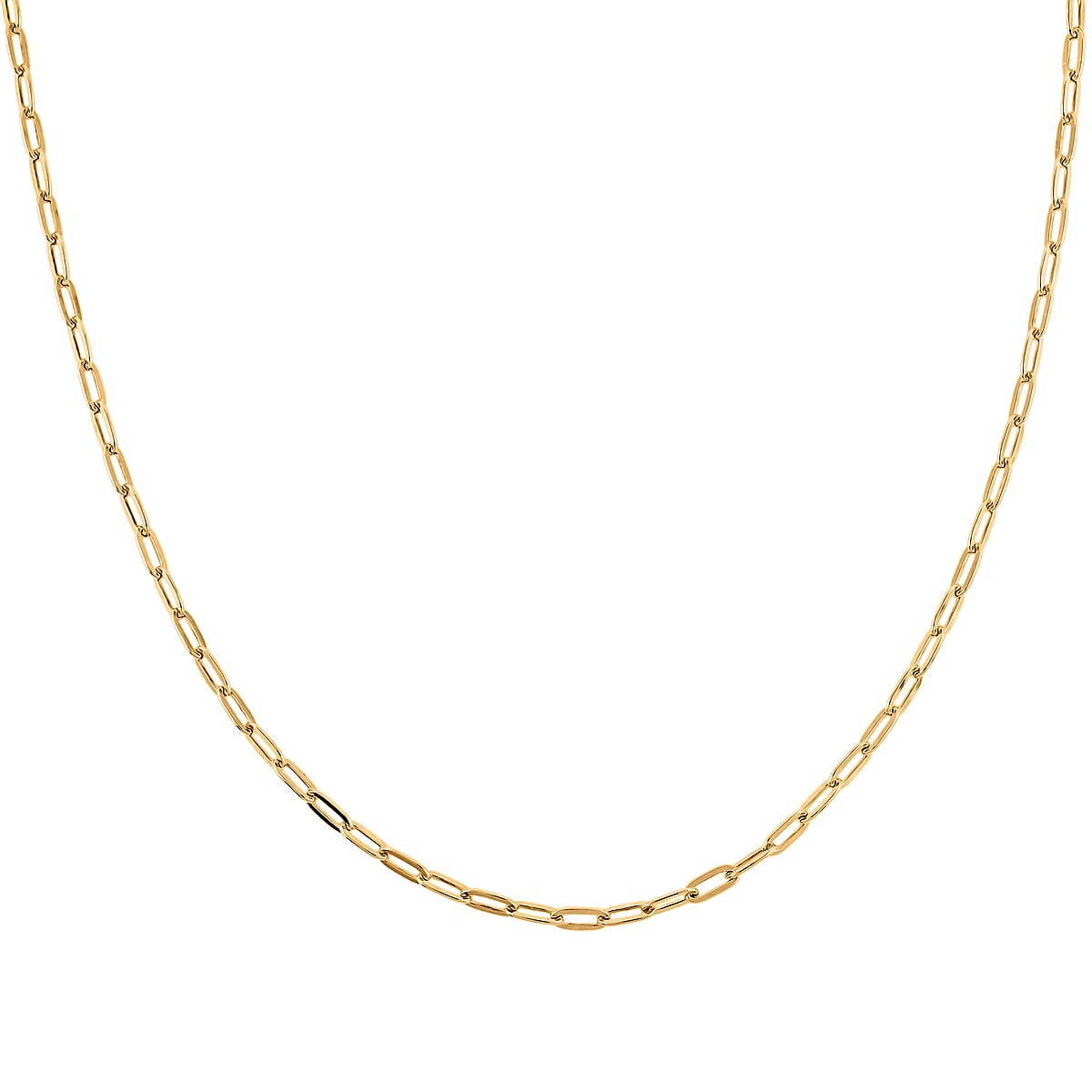Made In Italian 14K YG Over Sterling Silver Paper Clip Chain Necklace 3.40 Grams 16 Inches image number 1