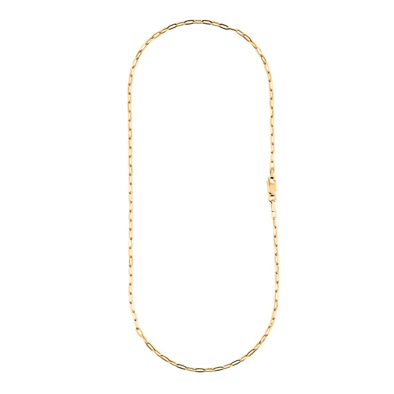 Made In Italian 14K YG Over Sterling Silver Paper Clip Chain Necklace 3.40 Grams 16 Inches
