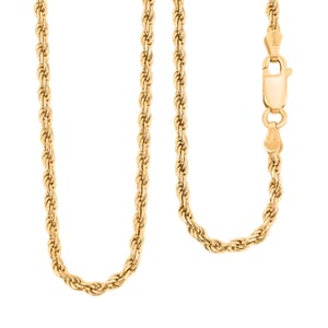 Made In Italian 14K YG Over Sterling Silver Rope Chain Necklace 8 Grams 16 Inches