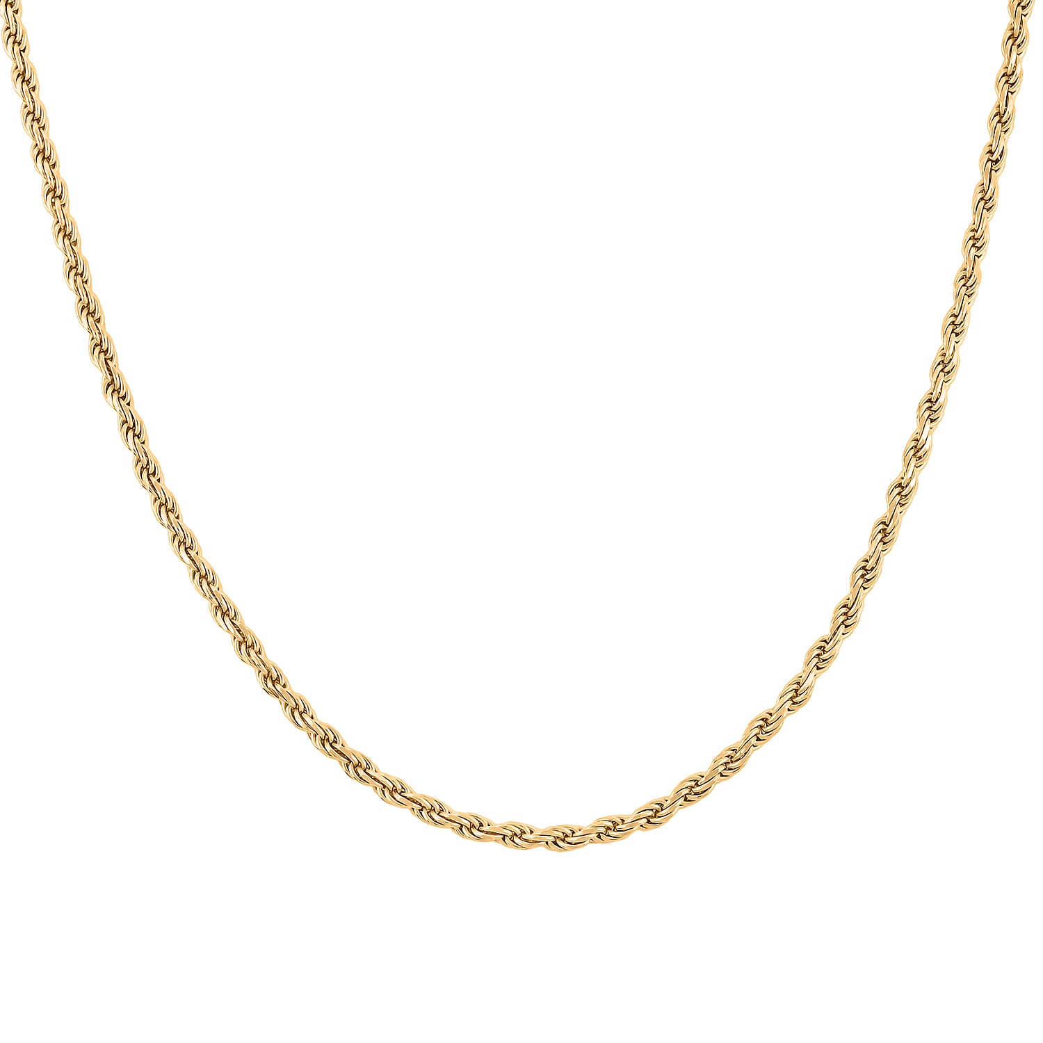 Made In Italian 14K YG Over Sterling Silver Rope Chain Necklace 8 Grams 16 Inches