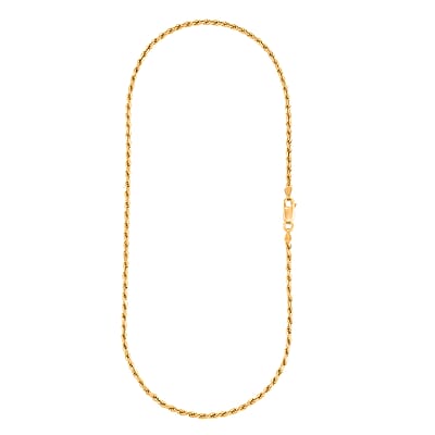 Made In Italian 14K YG Over Sterling Silver Rope Chain Necklace 8 Grams 16 Inches