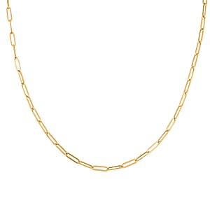 Made In Italian 14K YG Over Sterling Silver Paper Clip Chain Necklace 4.20 Grams 20 Inches