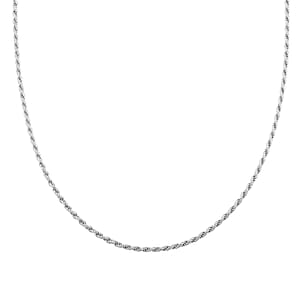 Made In Italian Sterling Silver Rope Chain Necklace (20 Inches) (9.5 g)
