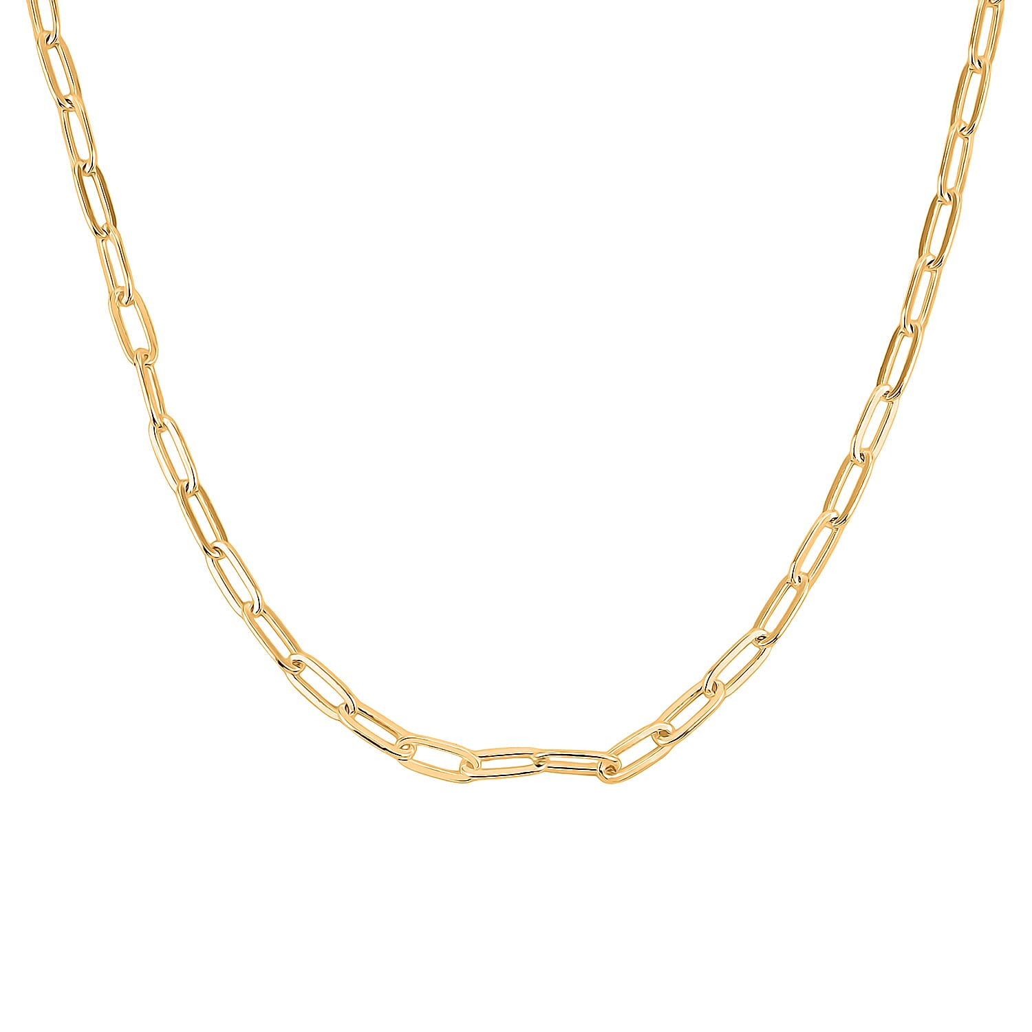 Italian Paperclip Chain Necklace in 14K Yellow Gold Over Sterling Silver (20 Inches) 5.9 Grams