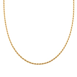 Made In Italian 14K YG Over Sterling Silver Rope Chain Necklace (22 Inches) (10.8 g)