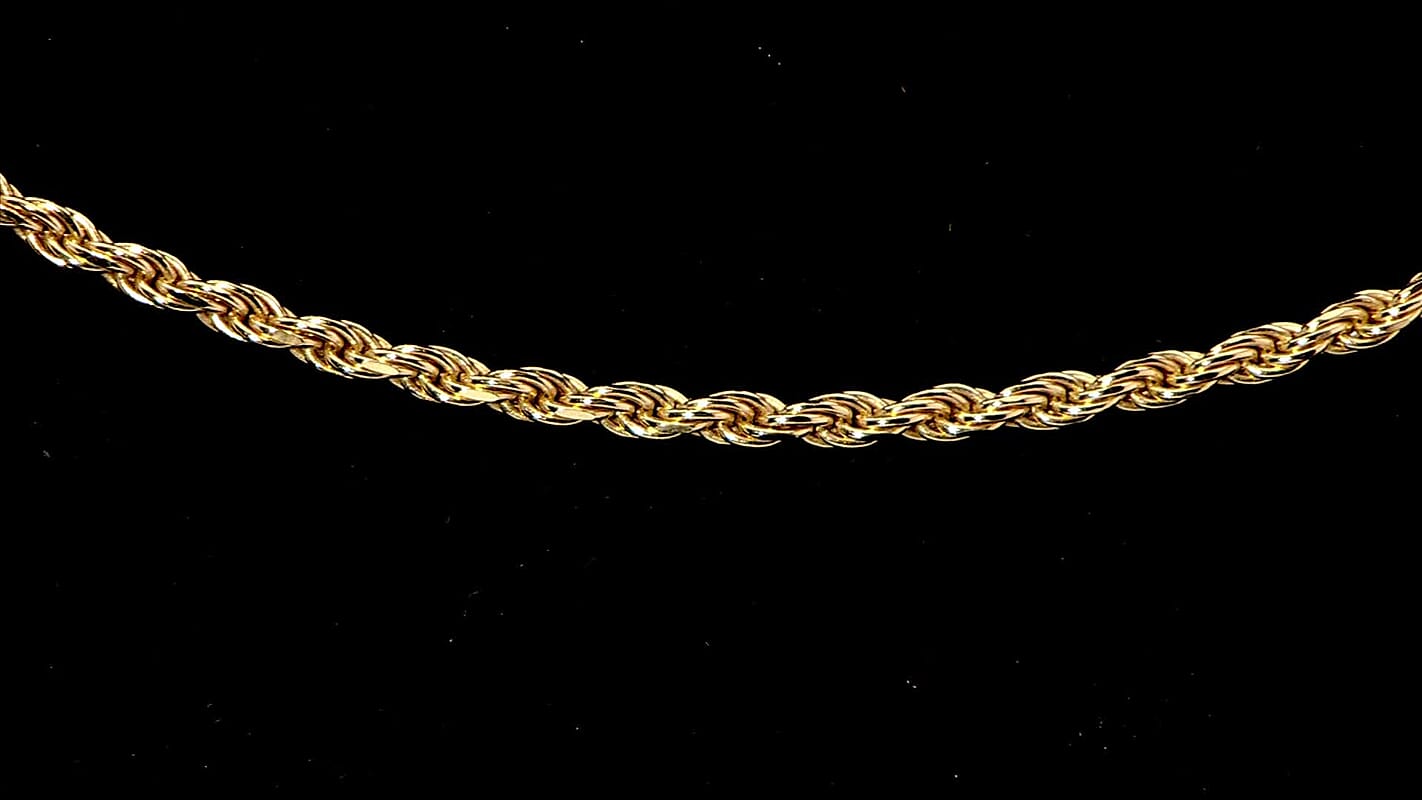Made In Italian 14K YG Over Sterling Silver Rope Chain Necklace (22 Inches) (10.8 g)