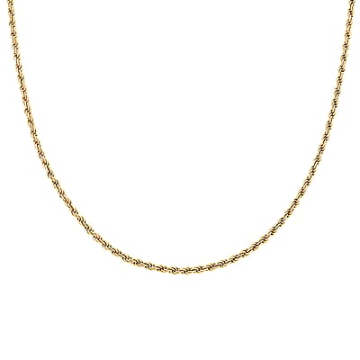 Made In Italian 14K Yellow Gold Over Sterling Silver Rope Chain Necklace 24 Inches 11.6 Grams