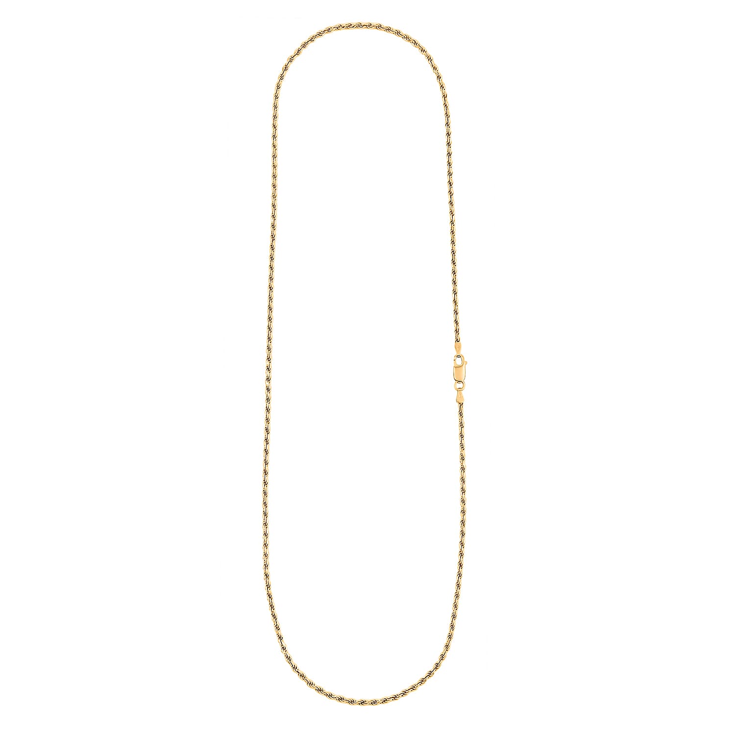 Made In Italian 14K Yellow Gold Over Sterling Silver Rope Chain Necklace 24 Inches 11.6 Grams