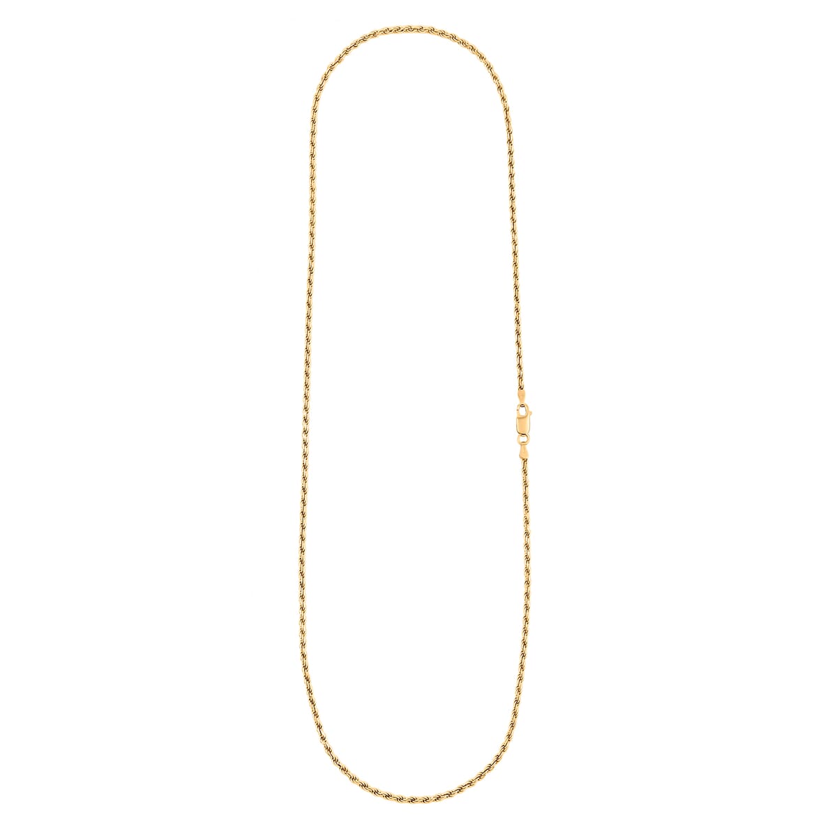 Made In Italian 14K Yellow Gold Over Sterling Silver Rope Chain Necklace 24 Inches 11.6 Grams image number 4