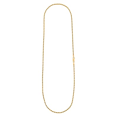 Made In Italian 14K Yellow Gold Over Sterling Silver Rope Chain Necklace 24 Inches 11.6 Grams