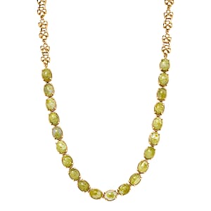 EverTrue Connemara Marble 28.50 ctw Clover Leaf Necklace in 18K YG Plated 18 Inches