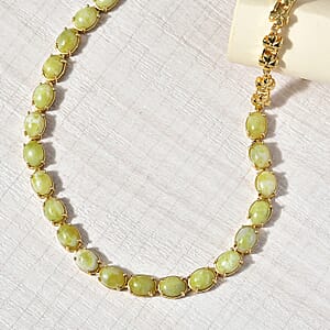 EverTrue Connemara Marble 28.50 ctw Irish Blessing Clover Leaf Necklace in 18K YG Plated 18 Inches