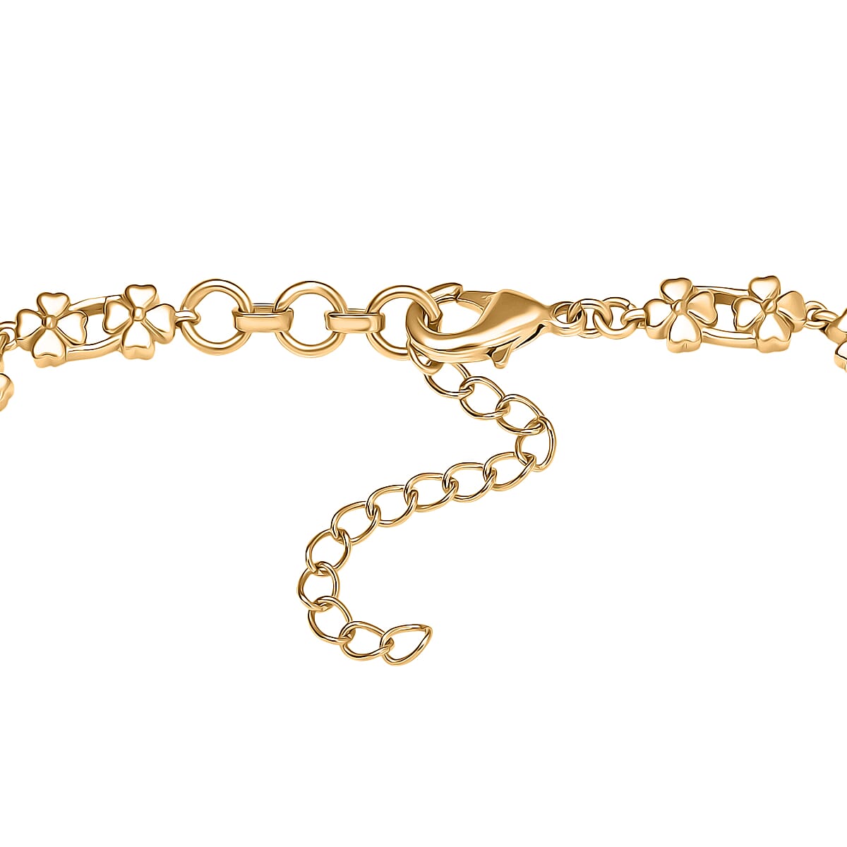 EverTrue Connemara Marble 28.50 ctw Irish Blessing Clover Leaf Necklace in 18K YG Plated 18 Inches image number 4