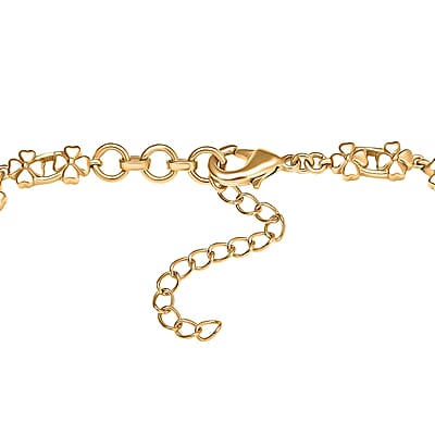 EverTrue Connemara Marble 28.50 ctw Irish Blessing Clover Leaf Necklace in 18K YG Plated 18 Inches