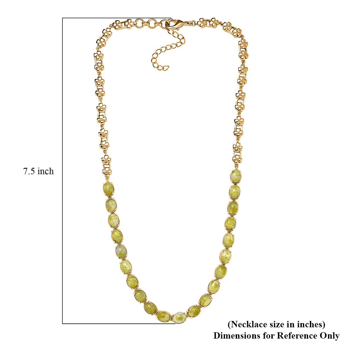 EverTrue Connemara Marble 28.50 ctw Irish Blessing Clover Leaf Necklace in 18K YG Plated 18 Inches image number 5
