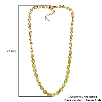 EverTrue Connemara Marble 28.50 ctw Irish Blessing Clover Leaf Necklace in 18K YG Plated 18 Inches