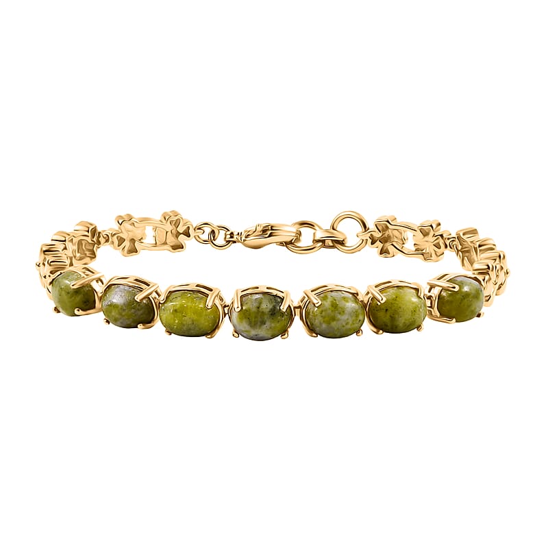 EverTrue Connemara Marble Irish Bracelet in 18K YG Plated 9.35 ctw (7.25 Inches)