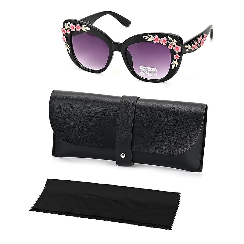 Gray UV400 Sunglasses with Black Frame