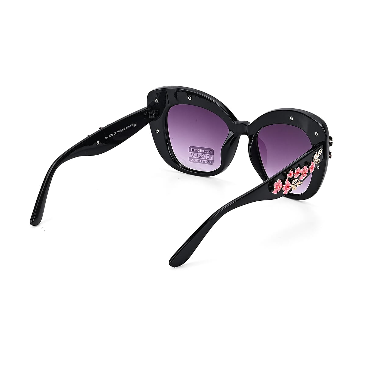 Gray UV400 Sunglasses with Black Frame image number 2