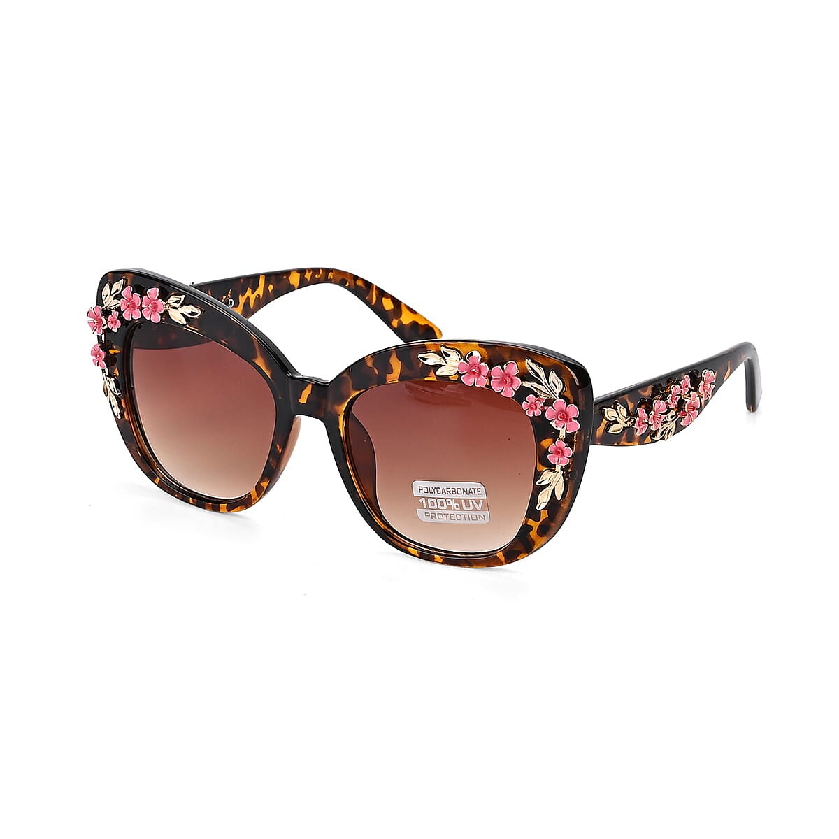 Tea UV400 Sunglasses with Leopard Frame image number 1