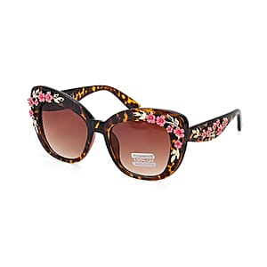 Tea UV400 Sunglasses with Leopard Frame