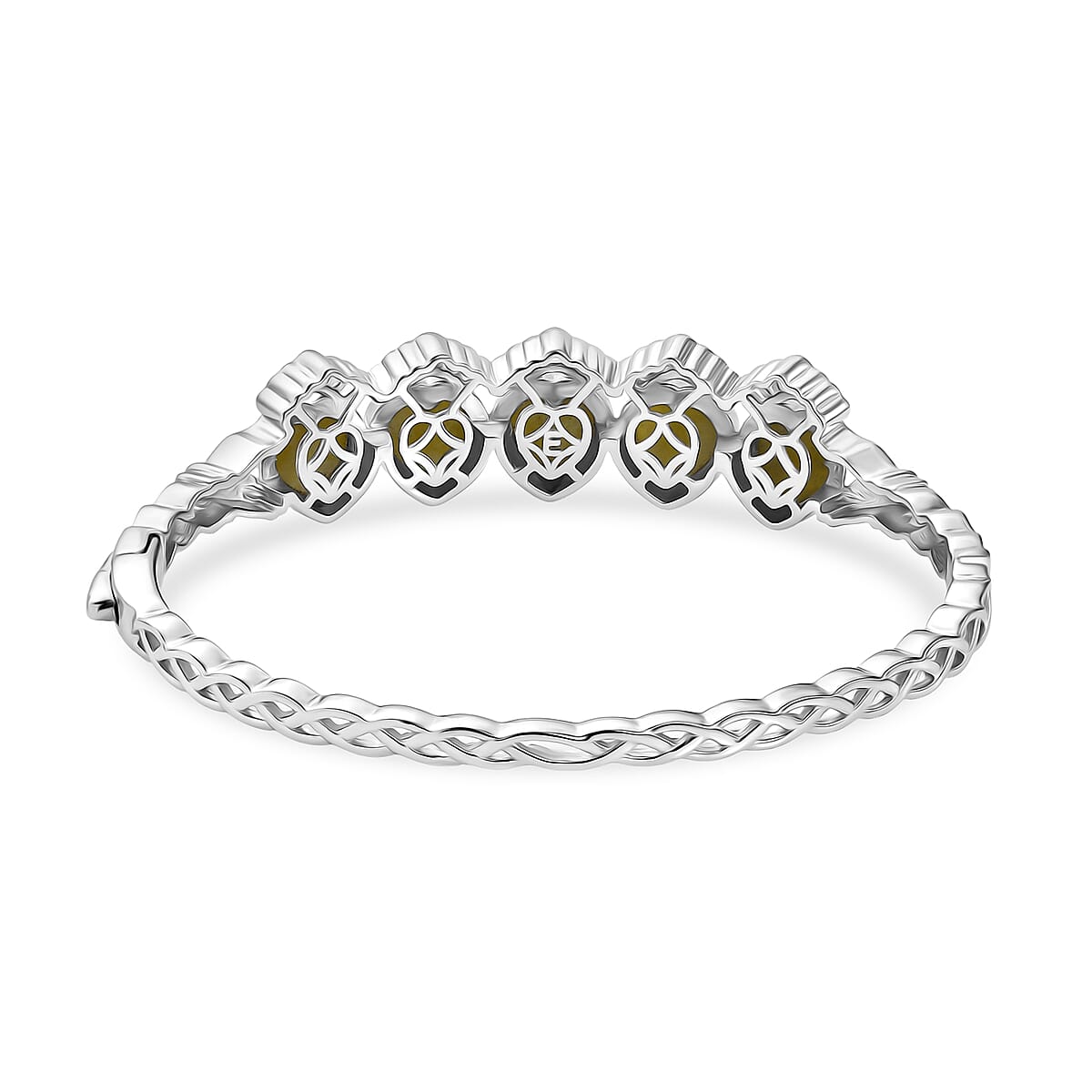 EverTrue Connemara Marble 14.65 ctw Claddagh Bangle Bracelet in Platinum Bond (7.25 In) image number 4