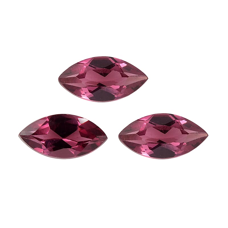 Orissa Rose Garnet Set of 3 (Mrq 7x3.5 mm) 1.23 ctw Loose Gemstone