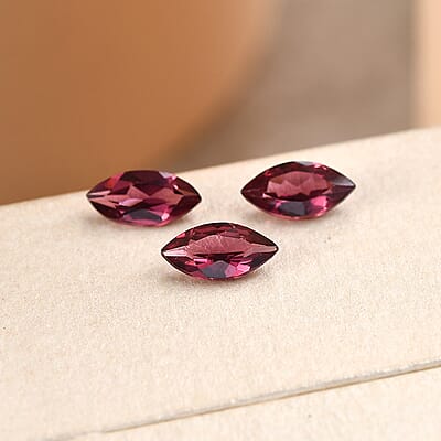 AA Orissa Rose Garnet Set of 3 (Mrq 8x4 mm) 1.78 ctw Loose Gemstone