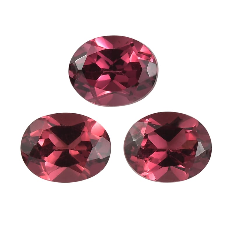 AAA Orissa Rose Garnet Set of 3 (Ovl 5x4 mm) 1.27 ctw Loose Gemstone