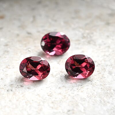 AAA Orissa Rose Garnet Set of 3 (Ovl 5x4 mm) 1.27 ctw Loose Gemstone