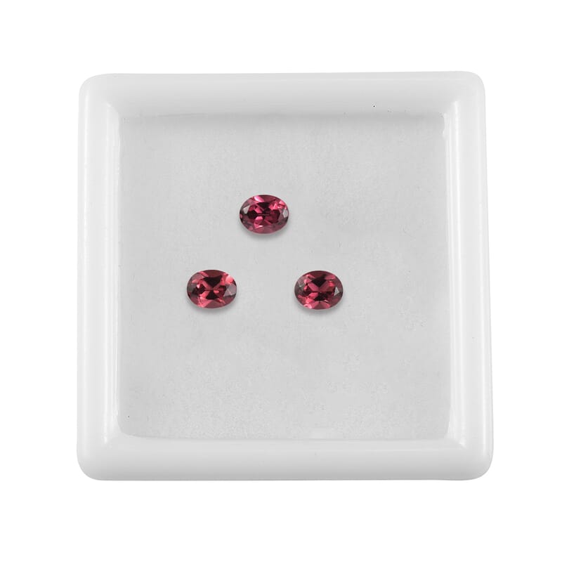 AAA Orissa Rose Garnet Set of 3 (Ovl 5x4 mm) 1.27 ctw Loose Gemstone